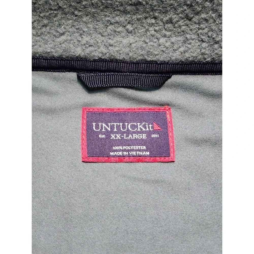 Untuckit Quarter Zip Pullover Green and Gray Men's Size 2XL